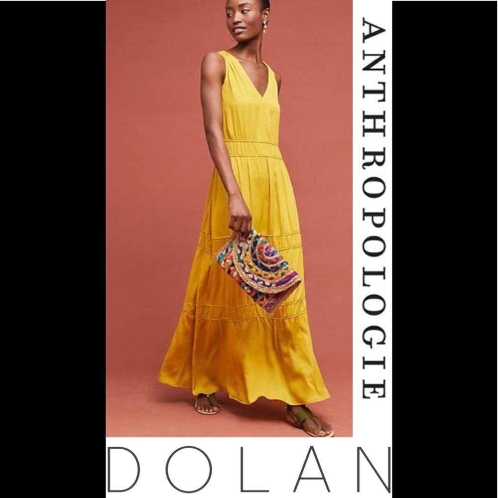 NEW Dolan Anthropologie Goldenrod Maxi Dress